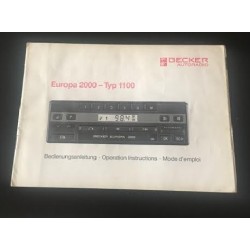 Operating Manual Radio Becker Europa - Typ 1100 [B3]